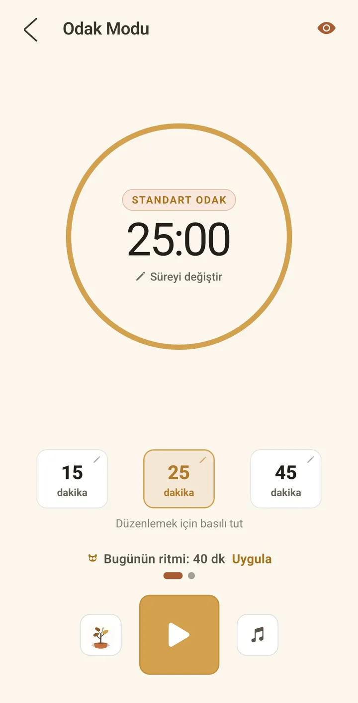 Odak modu: günün ritmi önerisi